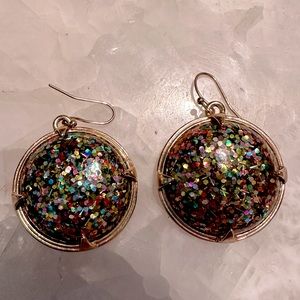 Vintage Lulu Frost Glitter Resin Earrings